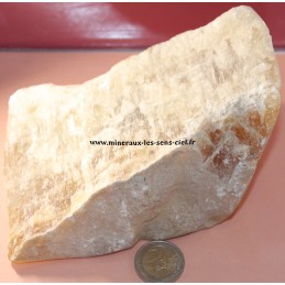 bloc de pierre calcite orange brut poli