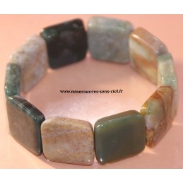 bracelet plaquette jaspe océan ou orbiculaire appeler pierre d'atlante
