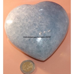 coeur en pierre calcite bleue