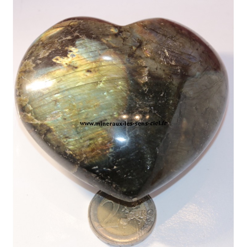 coeur en pierre labradorite