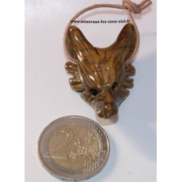 pendentif loup pierre oeil de tigre