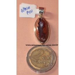 pendentif ovale opale de feu du Mexique