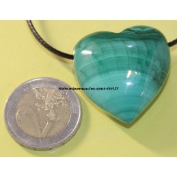 pendentif coeur pierre malachite