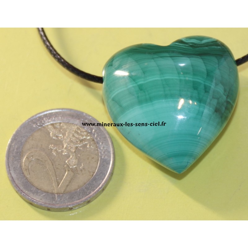 pendentif coeur pierre malachite