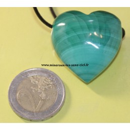 pendentif coeur pierre malachite du congo