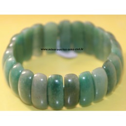 Bracelet plaquette ovale pierre aventurine verte