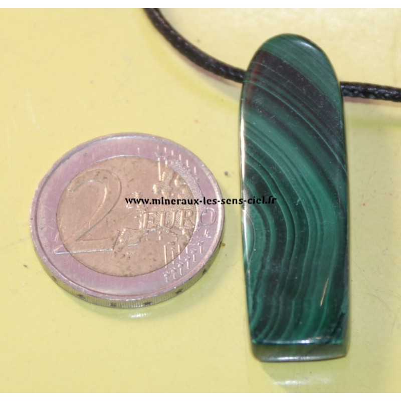 pendentif pierre malachite poli