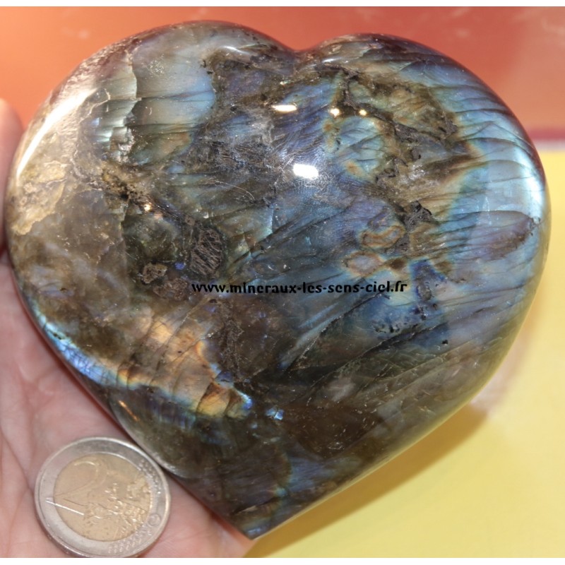 coeur en pierre labradorite