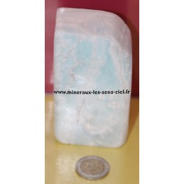 bloc aragonite bleue poli