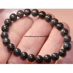 bracelet boules 8mm pierre opale noire
