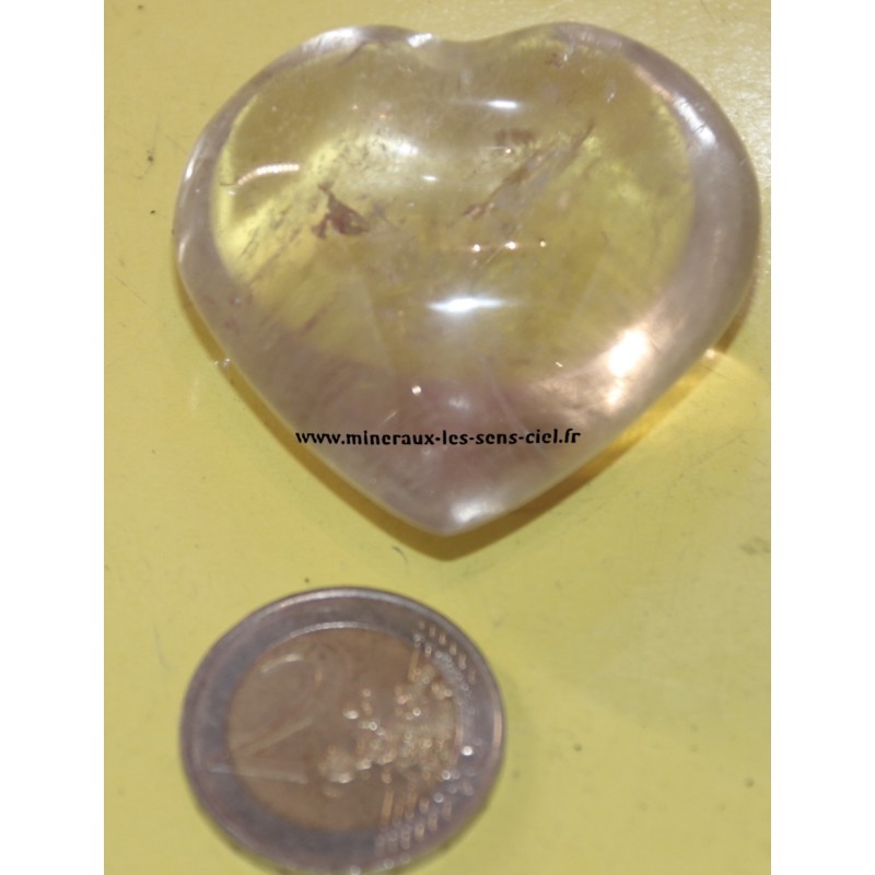 coeur en pierre quartz fumé