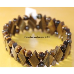 bracelet losange pierre oeil de tigre