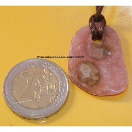 pendentif plat rhodochrosite