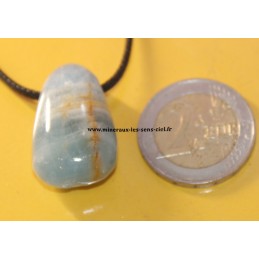 pendentif goutte pierre aragonite bleue