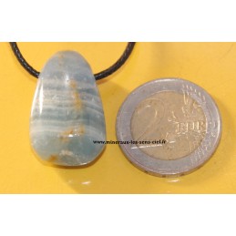 pendentif pierre aragonite bleue