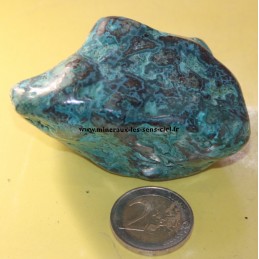 bloc de pierre brut poli chrysocolle