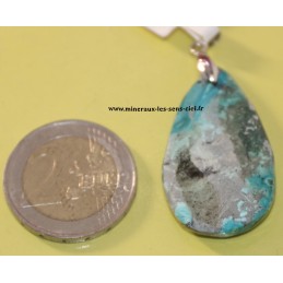 pendentif pierre chrysocolle brut poli