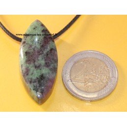 pendentif navette pierre rubis sur zoisite