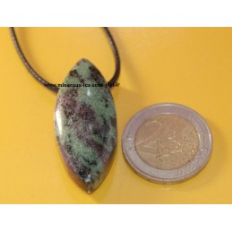 pendentif navette pierre rubis sur zoisite