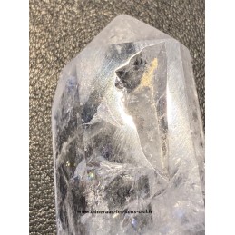 pointe biterminé en quartz ou cristal de roche poli