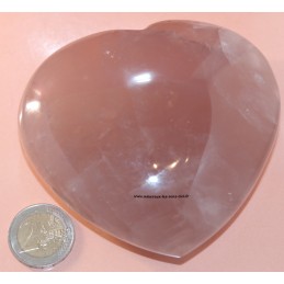 coeur en pierre quartz rose poli