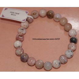 bracelet boules 8mm pierre opale rose des Andes