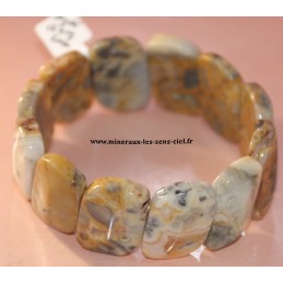 bracelet plaquette agate crazy lace