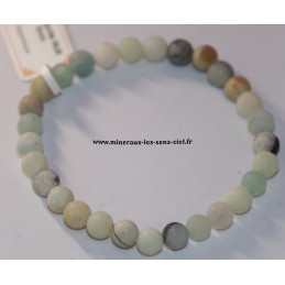 bracelet boules 6mm pierre amazonite mat