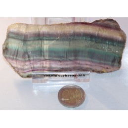 Plaque de pierre fluorite ou fluorine brut poli