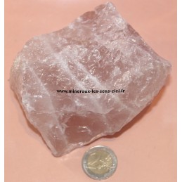 bloc de pierre quartz rose brut