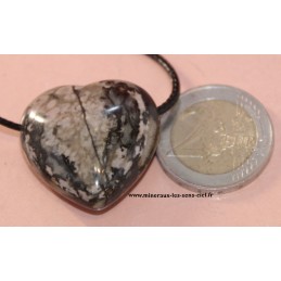 pendentif coeur pierre rhodonite