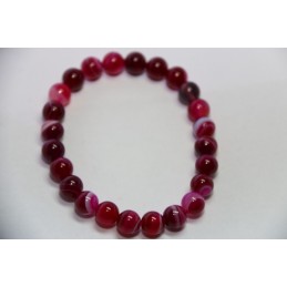 Bracelet Boules 8mm Agate Rose