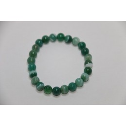 Bracelet Boules 8mm Agate Verte