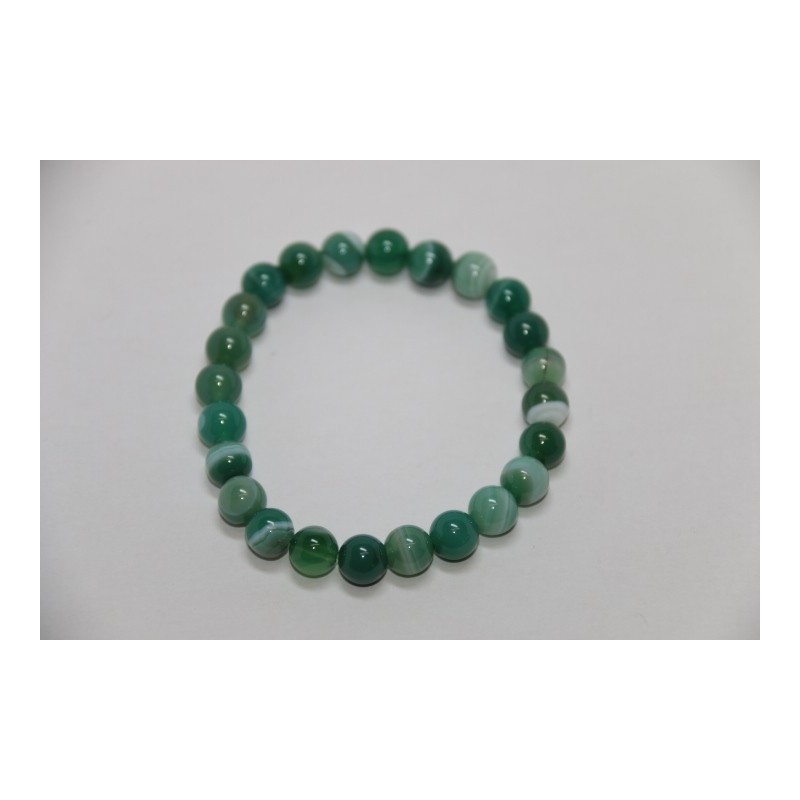 Bracelet Boules 8mm Agate Verte