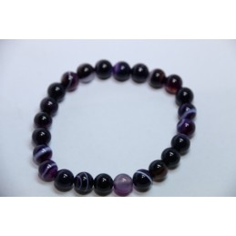 Bracelet Boules 8mm Agate Violette