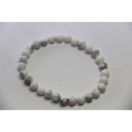 Bracelet Boules 6mm Howlite Blanche