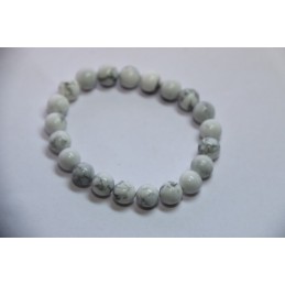 Bracelet Boules 8mm Howlite Blanche