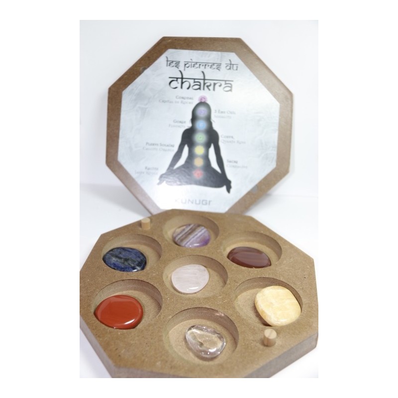 Boite en bois Galet 7 chakras