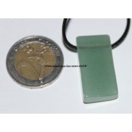 pendentif en forme rectangle pierre aventurine verte