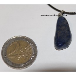 pendentif pierre dumortierite poli