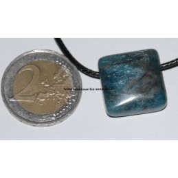 Pendentif Carré Apatite Bleue