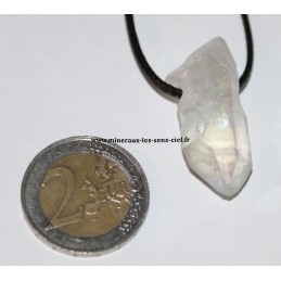 pendentif quartz brut pierre angel aura