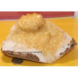 plaque de pierre brut citrine chauffé