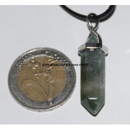 pendentif pointe biterminé agate mousse