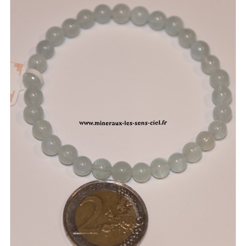 Bracelet Boules 6mm Aigue Marine