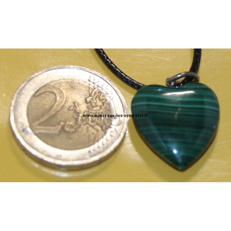 pendentif coeur pierre malachite