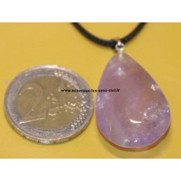 pendentif goutte plat pierre améthyste