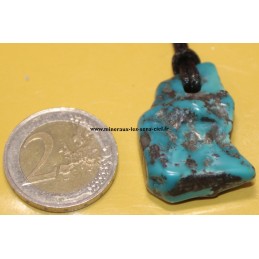 pendentif turquoise plat pierre d'Arizona