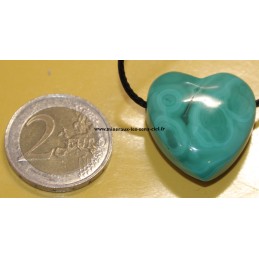 pendentif coeur pierre malachite du Congo