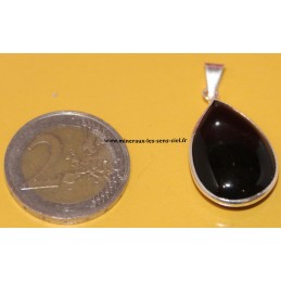 pendentif goutte obsidienne noire